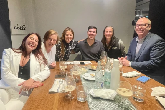 Object First team members gathered for a lunch together.